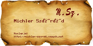 Michler Szórád névjegykártya